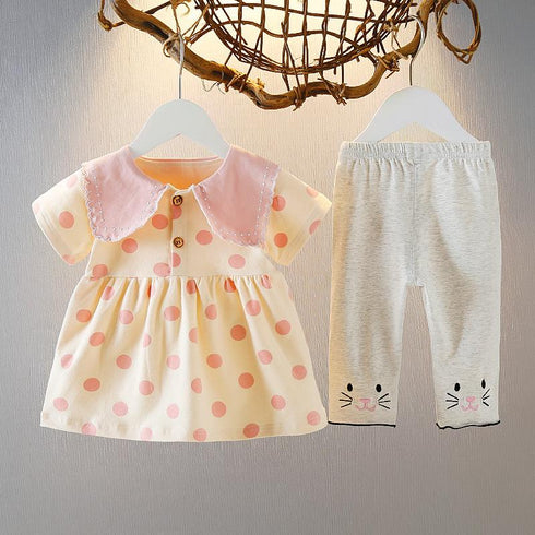 Children's wear girls short sleeve two-piece set